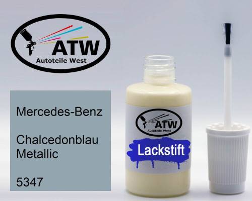 Mercedes-Benz, Chalcedonblau Metallic, 5347: 20ml Lackstift, von ATW Autoteile West.